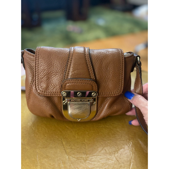 Michael Kors Handbags - Women's Michael Kors Brown Leather Crossbody Bag Small